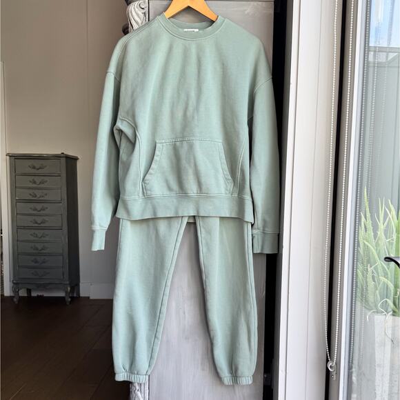 Garage Elevated Sweat suit Sz XXS Mint Green Cozy Luxe Loungwear Athleisure Chic - Picture 1 of 12